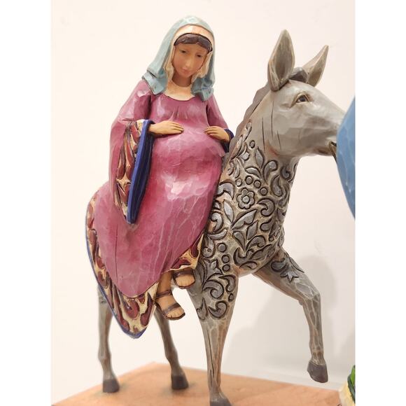 Jim Shore The Journey That Changed The World Figure W/ Mary Joseph & Donkey NEW - Picture 3 of 16